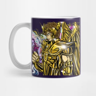 aioros the sagittarius saint in myth cloth anime style ecopop in cosmos Mug